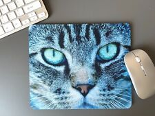 Cat Face Mouse Mat Pad Desktop Laptop Office choose size made in UK #1