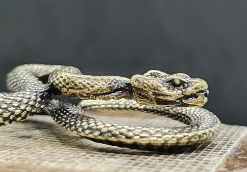 Antique snake bronze sculpture - bronze,