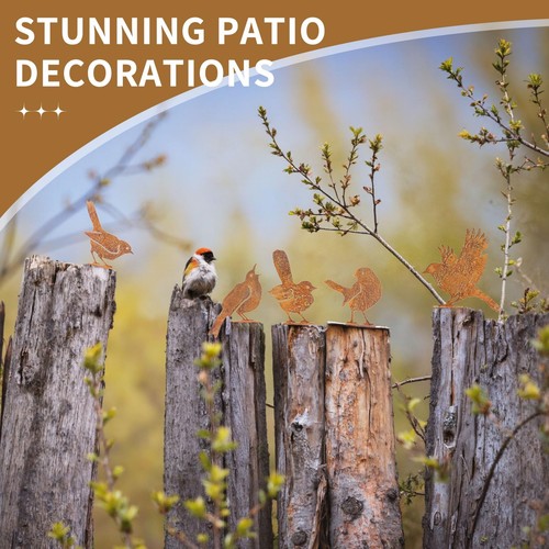 Pcs rusty metal birds - 5,