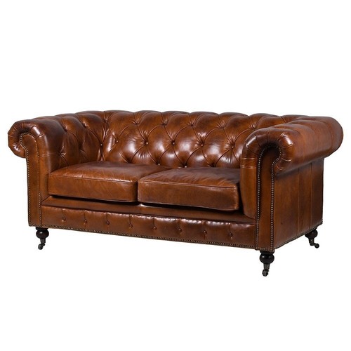Vintage leather seater - 2,