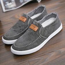 New Canvas Shoes Slip On Boat Deck Yacht Plimsoll Casual Pumps Trainers Mens