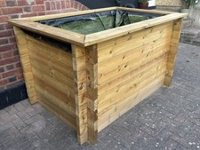 1.8 x 1.2 x 1 metre  deep Treated Timber Raised Pond / Planter