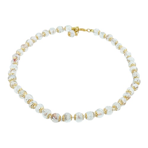 Murano glass necklace white - glass,