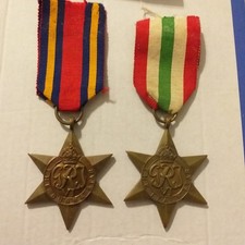 ORIIGNAL  BURMA, ITALY, STARS BRITISH WW2 CAMPAIGN MEDALS