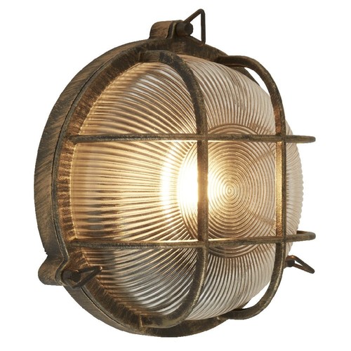 Antique brass ribbed glass - antique,