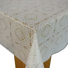 Angel Lace White PVC Vinyl Wipe Clean Oilcloth Tablecloth