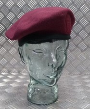 Maroon Beret Wool Genuine Hobson London Military Manufactures Sample 6 7/8