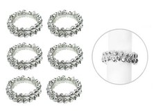6 Napkin Rings Silver Jingle