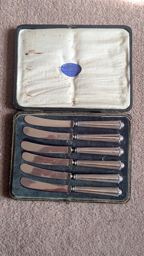 Case six silver handled - of,
