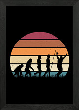 Retro Cricket Evolution Framed