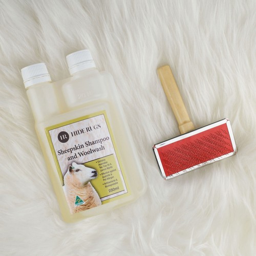 Sheepskin rug care set - rug,