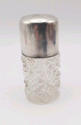 Silver top glass scent - top,