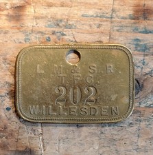 London Midland Scottish Railway Willesden Brass Pay Check No. 203