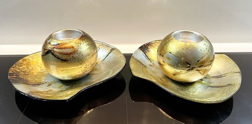 Pair glass ball tea light - ball,