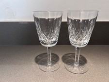 TWO WATERFORD CRYSTAL LISMORE WHITE WINE GLASSES - 5 5/8" - World Best Selling 