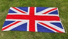 Large Union Jack Flag 11.5ftx5’5” Vintage British WW2 Era Hand Sewn Cotton Ship