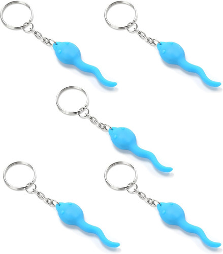 Sperm shaped keychain blue - sperm,