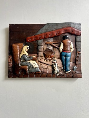 Antique dark wood - dark, carved