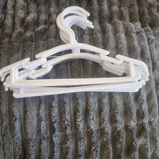 Small Hangers Lot Of 10 whitw Plastic Baby, Doll Or Lingerie Closet Home