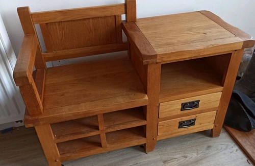 Oak hallway monks bench - oak,