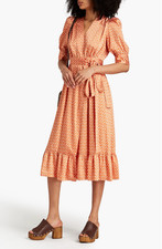 Sandro Print Satin Twill Midi