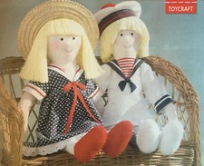 SEWING PATTERN Alan Dart Ship mates Sailor sam + first mate molly doll 45cm toy