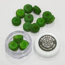 Craftsman Pro Green Laminated Snooker Cue Tips 3 x 11mm - Medium hardness