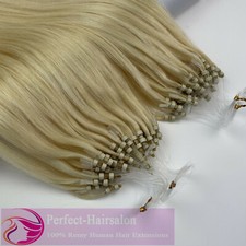 1G/S Micro Loop Ring Beads Link Remy Human Hair Extensions Thick Pre Bonded Nano