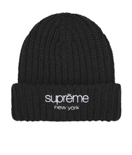 Supreme Chunky Rib Classic Black Beanie