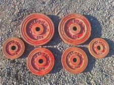 6x 4kg 2kg 1kg Retro Weider Red Cast Iron Weight Disc Plate Dumbbell Barbell