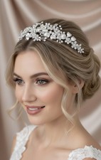 Elegant Headband Silver Cubic