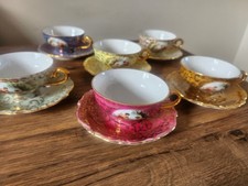 6 German Porcelain Demitasse Cups & Saucers Winterling Bavaria Kirchenlamitz