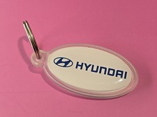 Keyring Key Ring - Vintage Hyundai Plastic Key Fob Chain Hutchings
