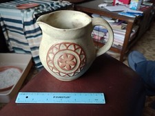 TREMAR POTTERY CORNWALL STONEWARE FLOWER  MILK JUG. 12cm Tall. 725ml Cap.