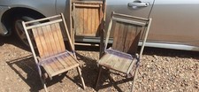 OLD WOODEN FOLDING CHAIRS 