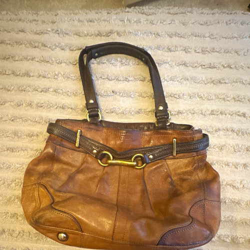 Coach brown leather shoulder - coach,
