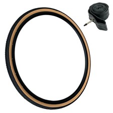 Baldys 700 x 38c Hybrid Trekking Bike TYRE & TUBE TAN AMBER WALL Slick Tread