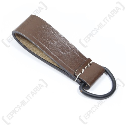 Brown leather ring - brown, d-ring