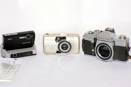 Old cameras olympus - old, cameras.
