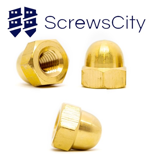 Brass domed nuts for screws - nuts,