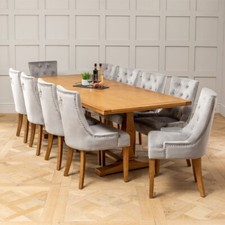 Dining Table and 10 Light Grey