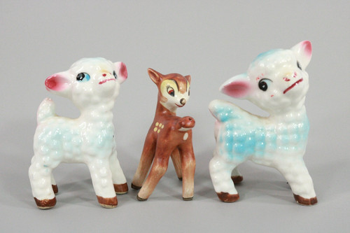Vintage ceramic kitsch lamb - ceramic,