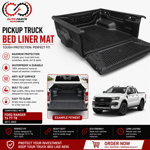 Black pickup truck bed liner - truck,