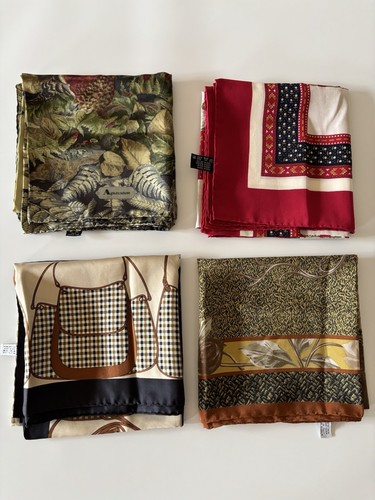 Aquascutum silk scarf set lot - aquascutum,