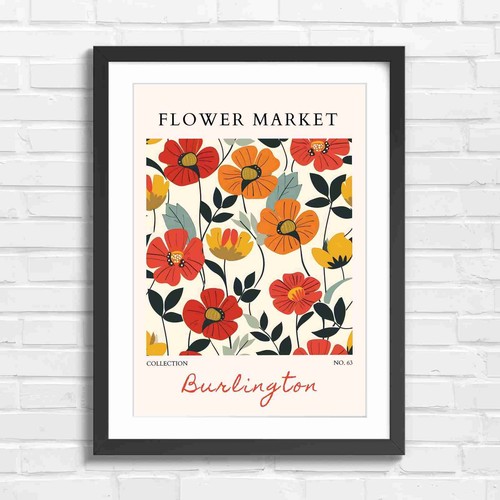 Floral market poppy - market, pattern