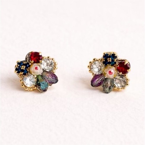 Cute colorful flower stud - cute,