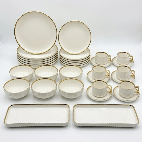 32pc luxury white dinnerware - 32pc,