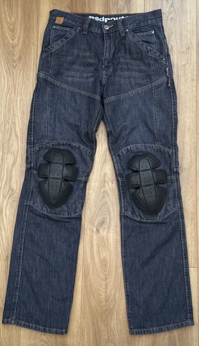 Red route men motorcycle - red, jeans
