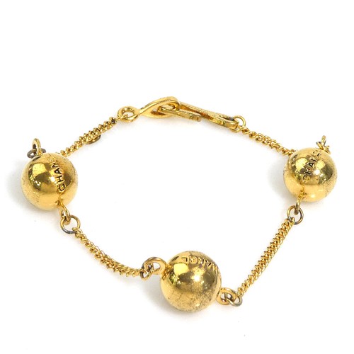 Auth chanel logo bracelet - chanel, gold