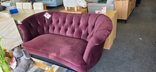 Dark purple button backed - dark, button-backed